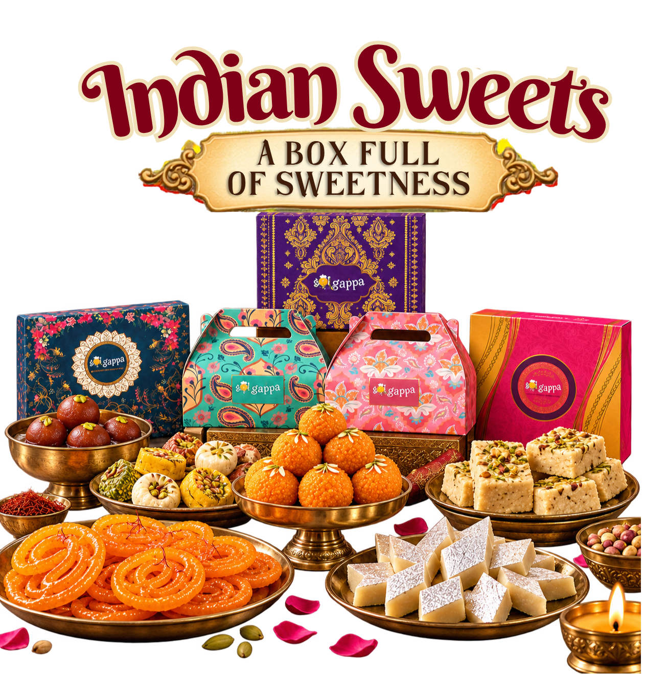 Indian Sweets Assortment and Gift Boxes
